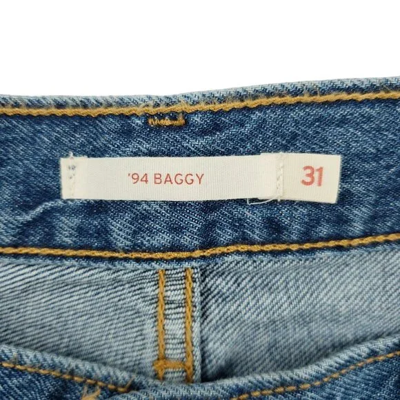 Levi's Jeans Women 94 Baggy Straight High Rise Med Wash Size 31x31(34x31) NWT - Picture 3 of 10